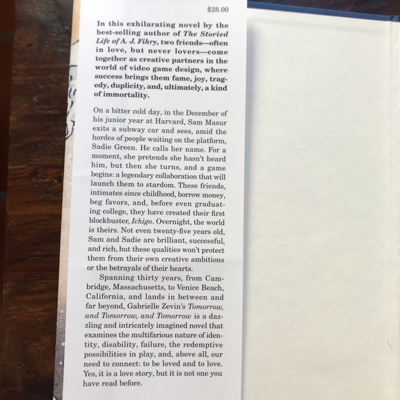 Tomorrow and Tomorrow and Tomorrow by Gabrielle Zevin Hardcover Used - Picture 4 of 9